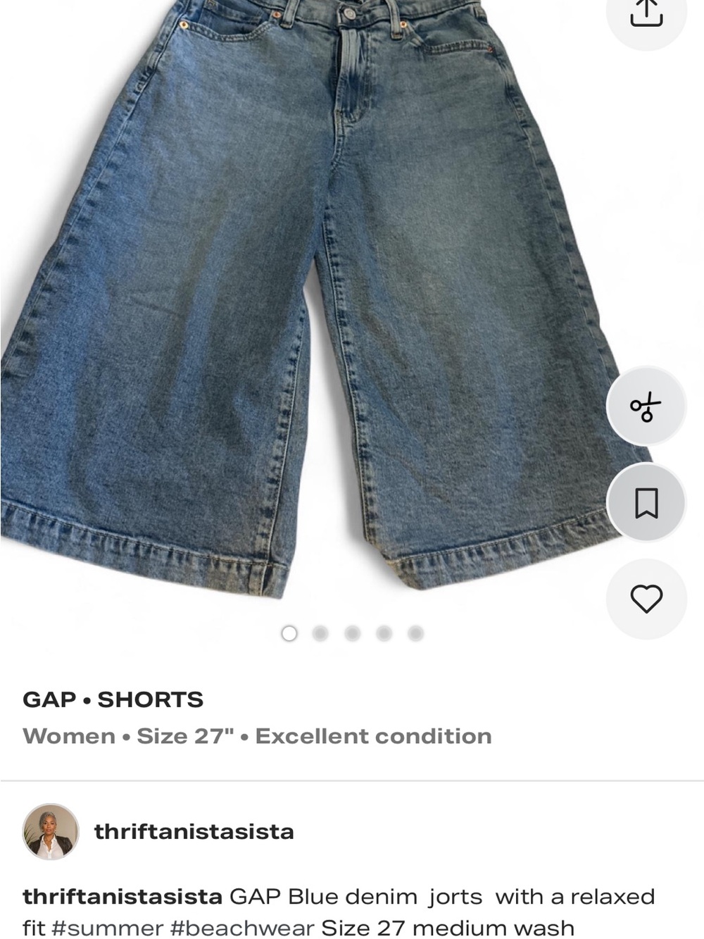 GAP Women’s Blue Denim Wide-Leg Jorts